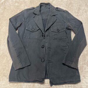 James Perse Standard Charcoal Long Button Up Coat Men’s Size 2 (Med) Made In USA